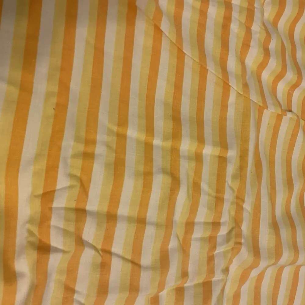 VTG Cotton Blend Full Size Flat Sheet Strips Cottagecore Home Collection 82x94”